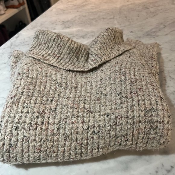 Free People  Cream Speckled Turtleneck Sweater - Picture 2 of 3